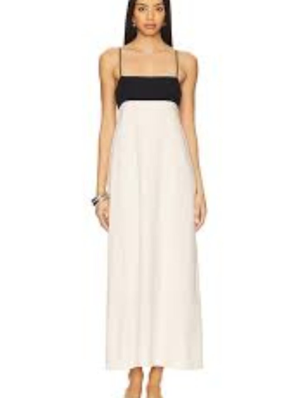 SHEIN | Beige and Black Flowy Open Back Maxi Dress